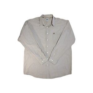 Cinch Men's XL Long Sleeve Western Cowboy Button Up Shirt Brown Beige Plaid READ